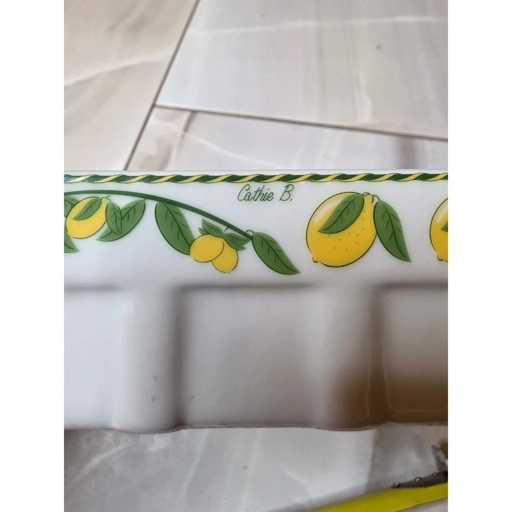 Porcelaine du Reussy France Lemon Baking Dish Cathie B‎ Citrus Rectangular Baker